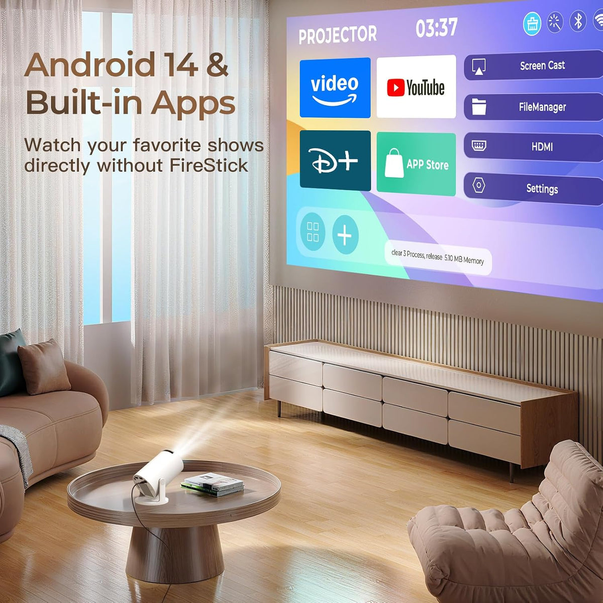 Proyector Magcubic HY300 Pro 8K Wifi6 Android Mini Beamer Dual WIFI BT5.4 Cine en Casa Portátil HD